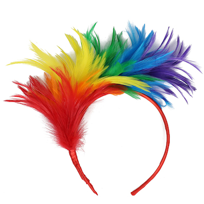 Diadema De plumas De Mardi Gras para mujer, diadema De flor De lis, diademas De Mardi Gras con plumas, novedad De 2022