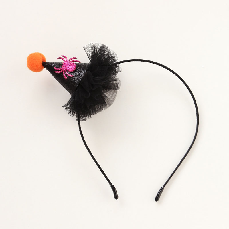 Mini sombrero de bruja con diadema de malla Accesorios para fiesta de Halloween