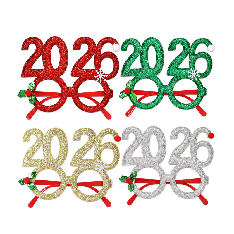 Gafas de decoración de fiesta de Navidad de Año Nuevo 2026