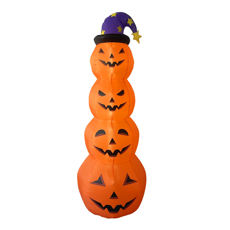 Calabazas apiladas inflables de Halloween de 8 pies