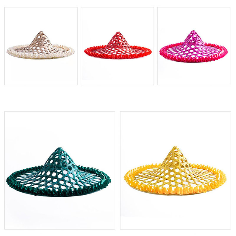 Sombrero de paja de baile de bambú