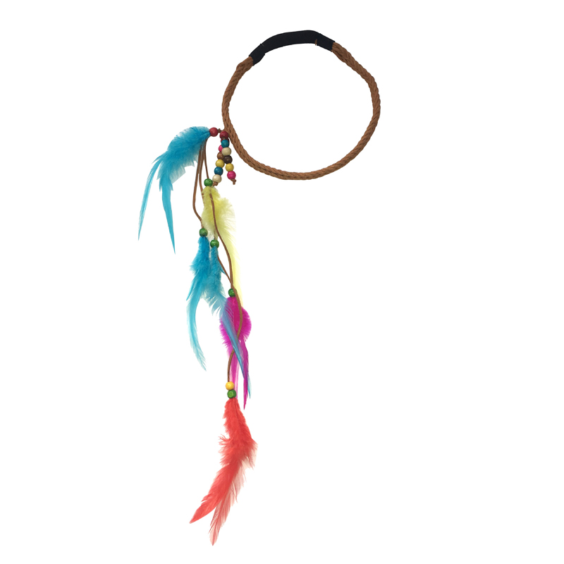 Diadema de plumas indias boho