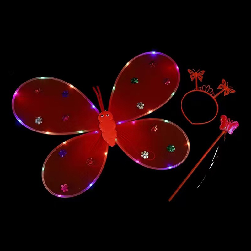 Set de disfraces de la diadema de la cabeza de la varita mágica de las alas de hadas de mariposa