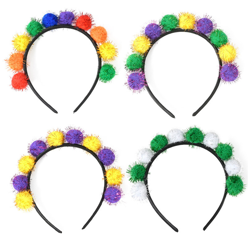 Carnaval Holiday Glitter Fur Ball Diadema