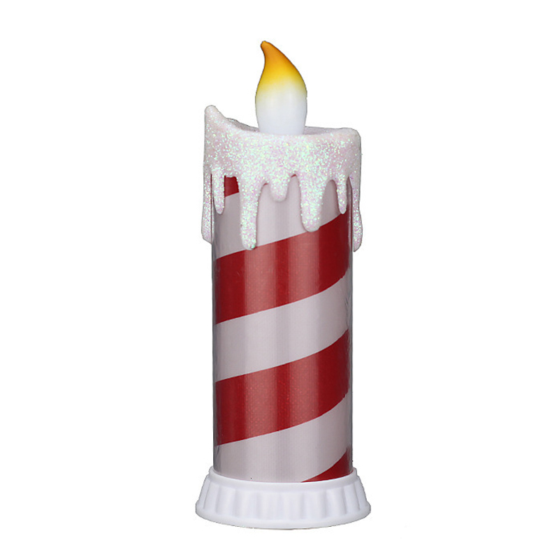 Velas LED de plástico navideñas, velas parpadeantes sin llama LED con pilas