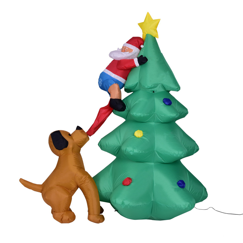 Juguetes inflables liderados por el árbol de Navidad