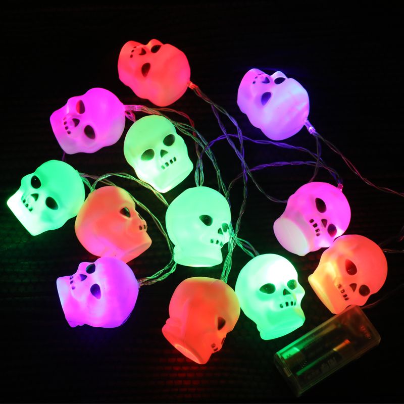 Coloridas luces de cadena de Halloween fantasma de 30 LED para interiores