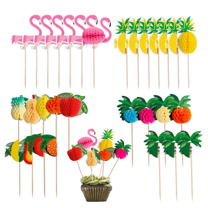 Fruta creativa piña fruta flamenco paneycomb paja