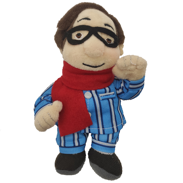 Muñeco de peluche personalizado con bufanda de fieltro y gafas