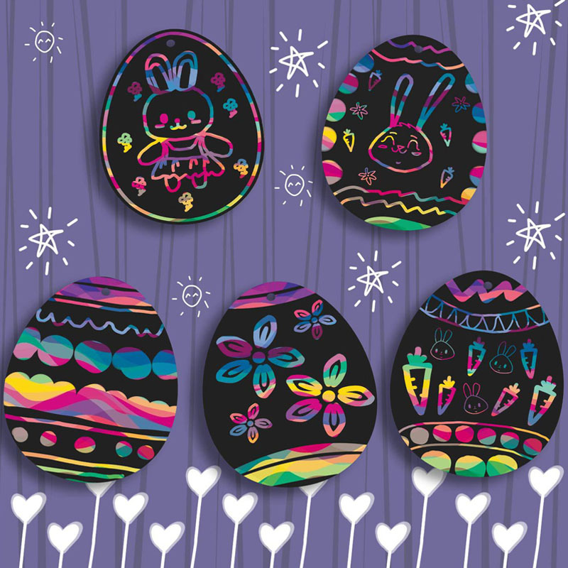 Dibujo de bricolaje Color de huevo de Pascua Secra de papel de papel de papel