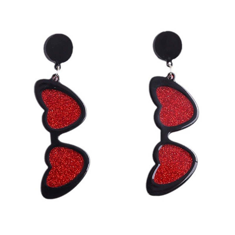 Pendientes De Corazón De Acrílico De Moda