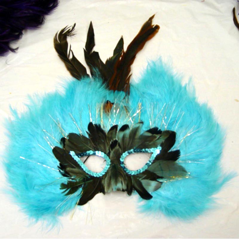 Máscara de mascarada de plumas