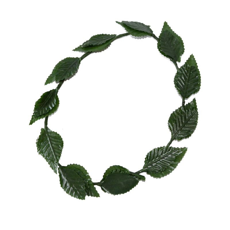Diadema de hoja verde de plástico dorado