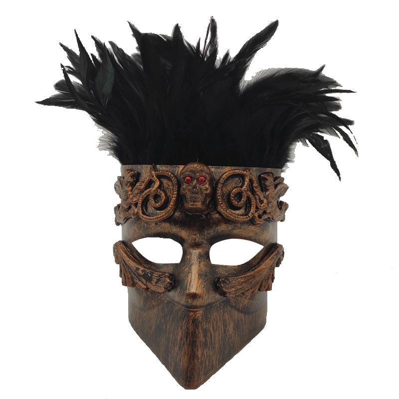 Máscara de plumas de Halloween