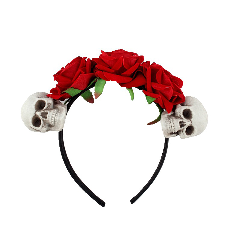 Flores de Halloween con Accesorios de Fiesta de Calavera Diademas