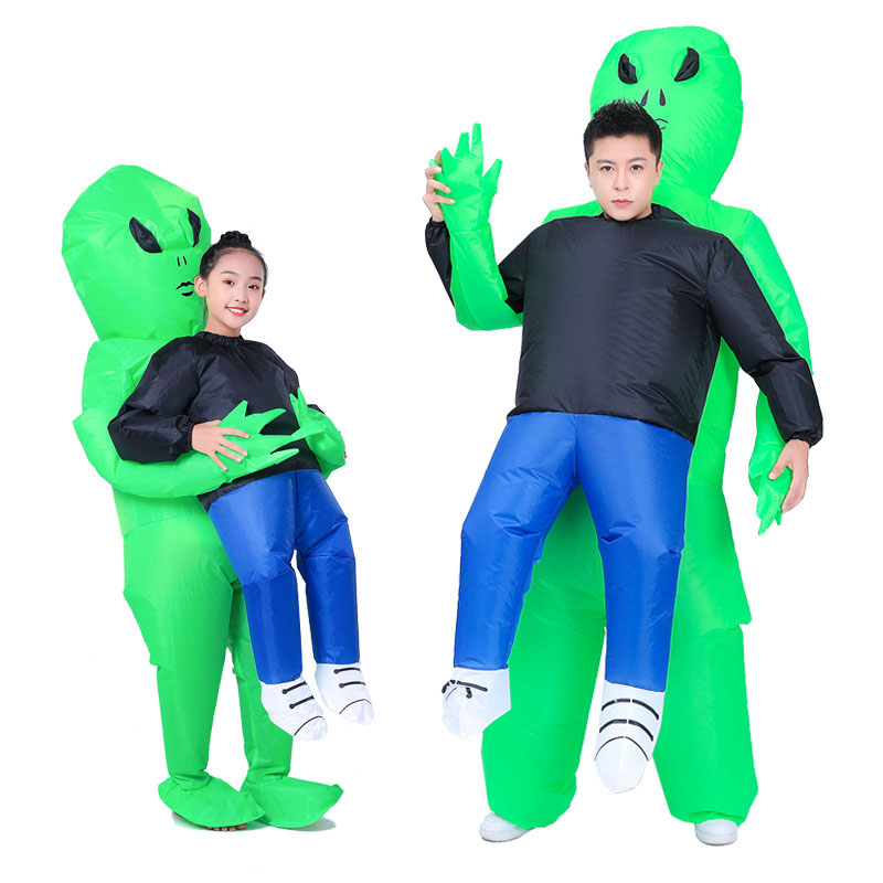 Disfraz inflable verde para fiesta de rehenes, disfraz inflable gigante