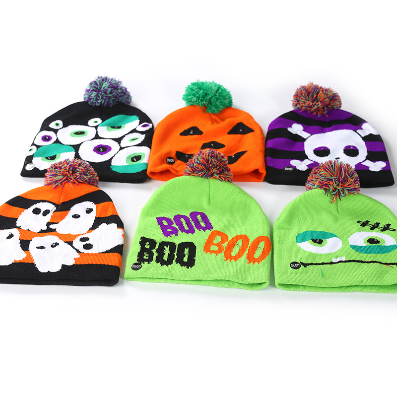 Sombrero de punto a rayas de Halloween