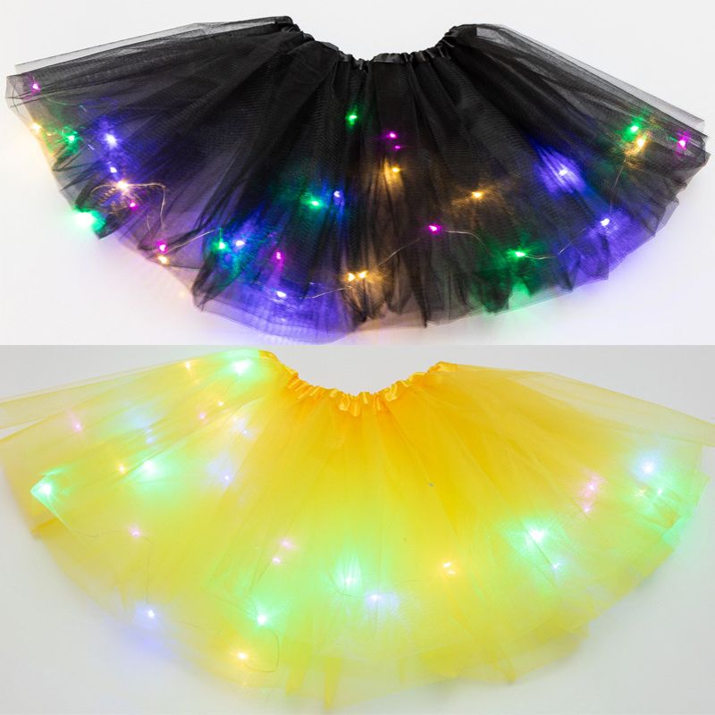 Falda tutú Vestido de fiesta de princesa Ropa de baile de tul Ballet ligero LED