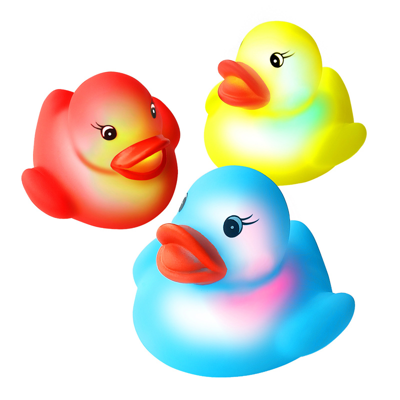 Juguetes de pato flash de la luz del baño para niños