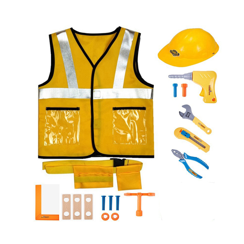Juego de vestuario de trabajadores de la construcción para niños
