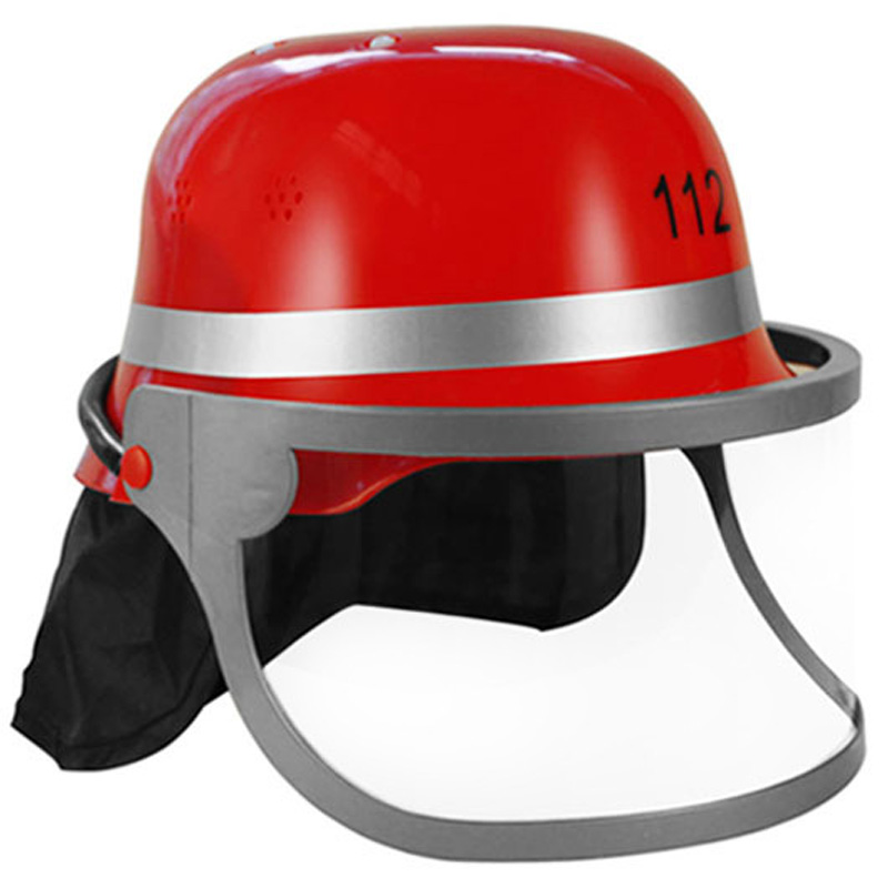 Casco de bombero para niños con visera y correa para la barbilla de tela para el cuello