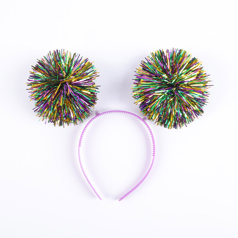 Mardi gras pomm pomm diadema de tinsel