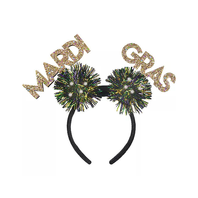 Mardi Gras Palabras Diadema de brillo