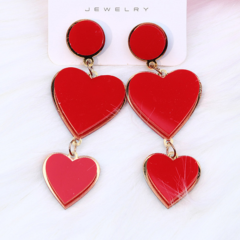 Pendientes de Oro en Forma de Amor Multicapas