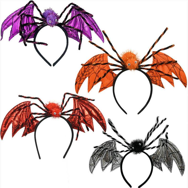 Accesorio divertido de fiesta navideña con diadema de murciélago de imitación de Halloween