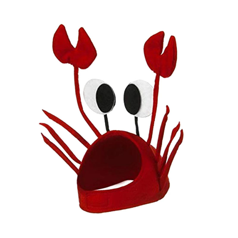 Disfraz de fiesta peluche gorro de cangrejo rojo