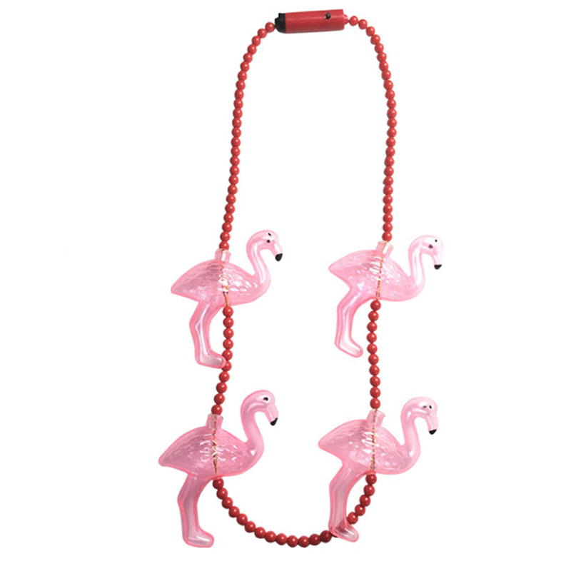 Suministros de fiesta de flamenco rosa collar de flasheo LED