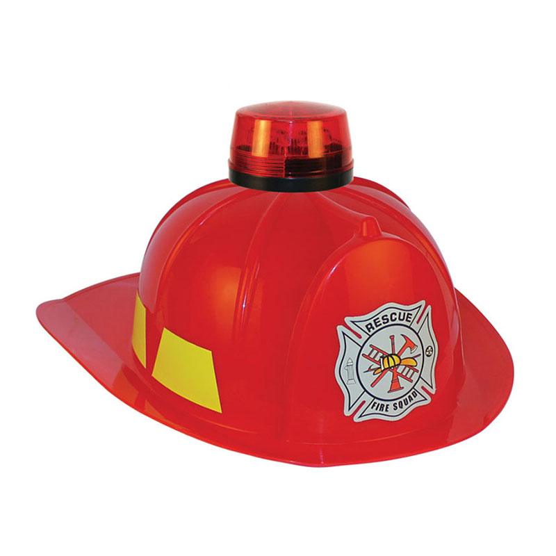 Casco de lucha contra incendios con sombrero de fuego pequeño de juguete de plástico con luz LED