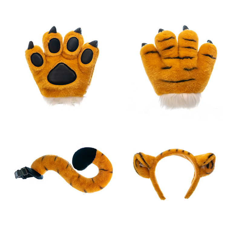 Plush Tiger Path Tail Toys Set