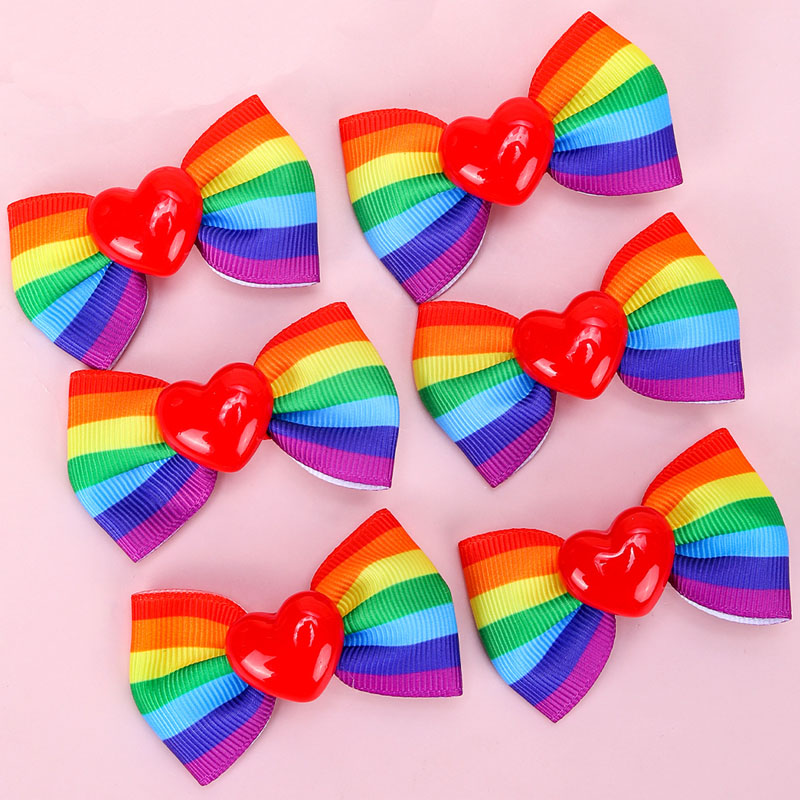 Clips de arco de cabello arcoiris