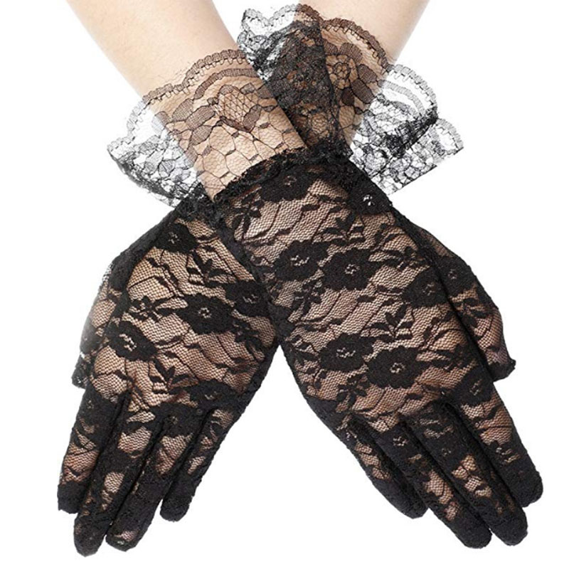 Guantes nupciales de la boda del bordado elegante romántico para las mujeres