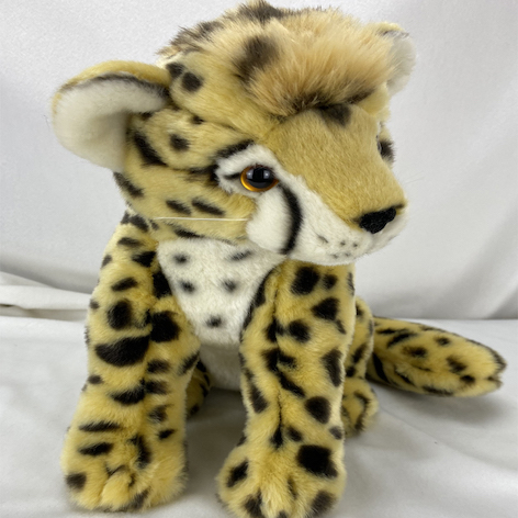 Peluches de leopardo sentado para niños, supersuaves, cortos y esponjosos