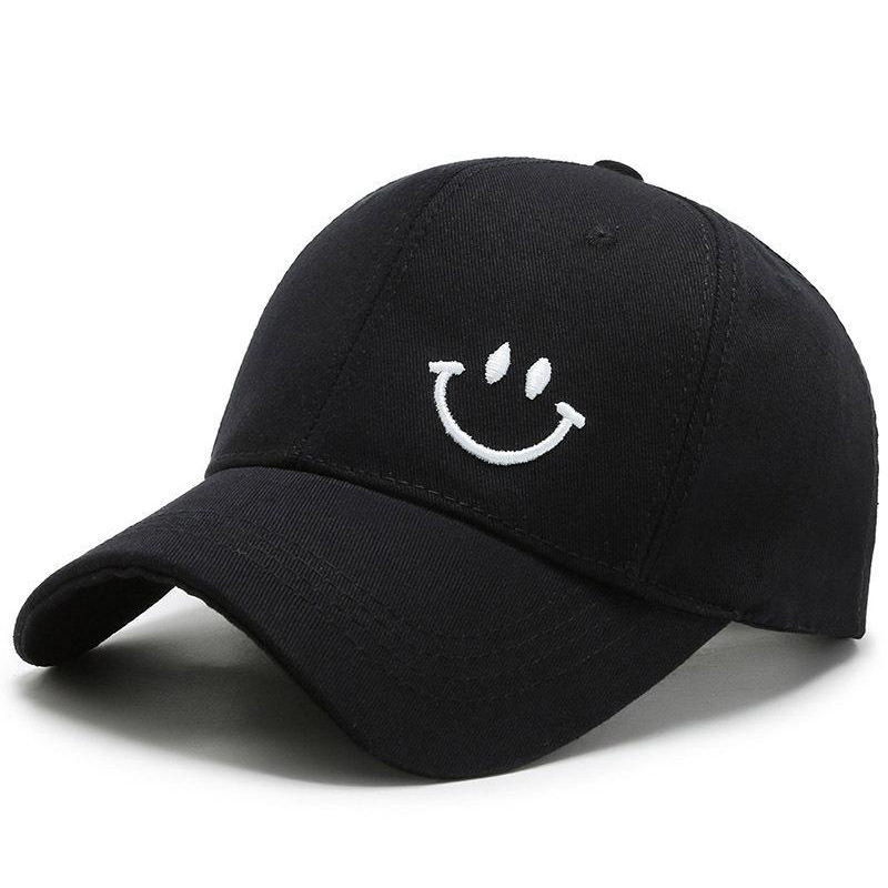 Gorra de béisbol barata deportiva ajustable con 6 paneles unisex con cara sonriente