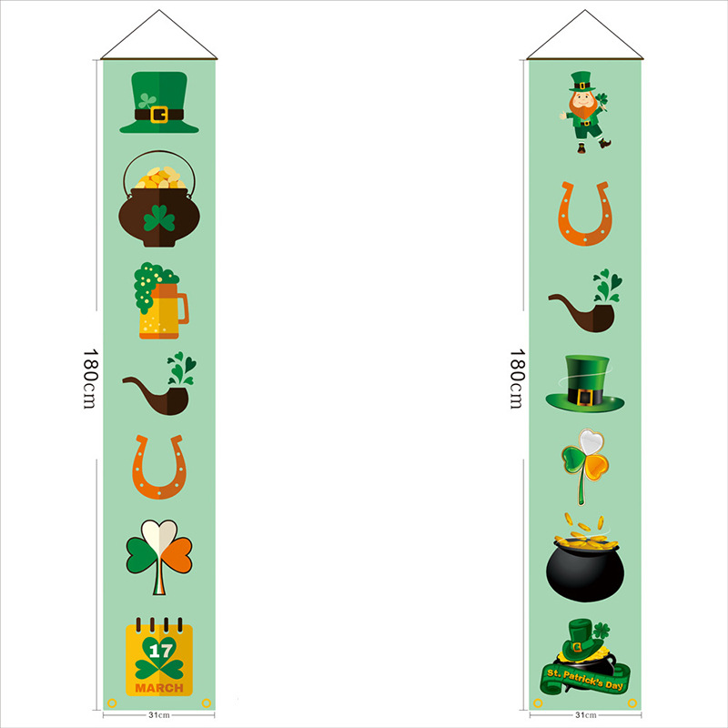 Banner del Día de San Patricio colgando en el fondo
