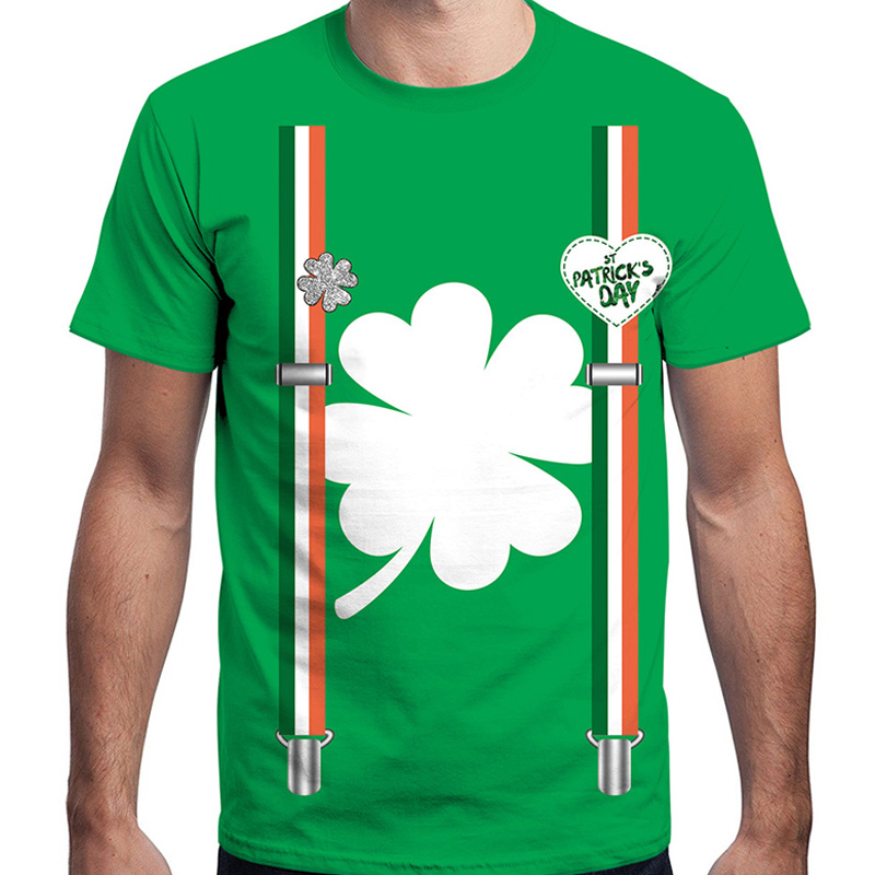 Camiseta de algodón de manga corta del día de San Patricio