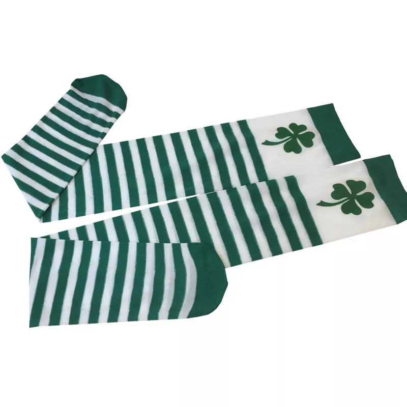 Calcetines Altos Rayas Verde Blanco St. Patrick