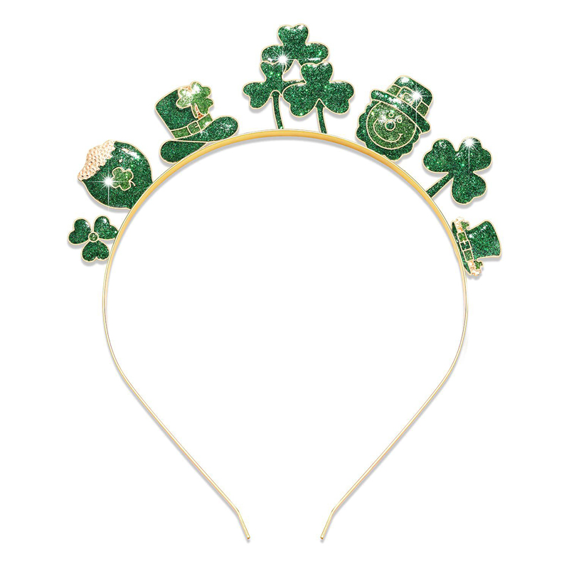 Diadema del Día de San Patricio, diadema verde de la suerte, accesorios de aro