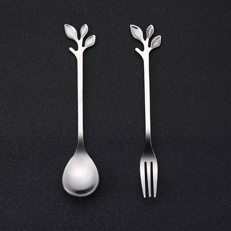 Spoon de acero inoxidable Supo de hojas de hojas de hojas