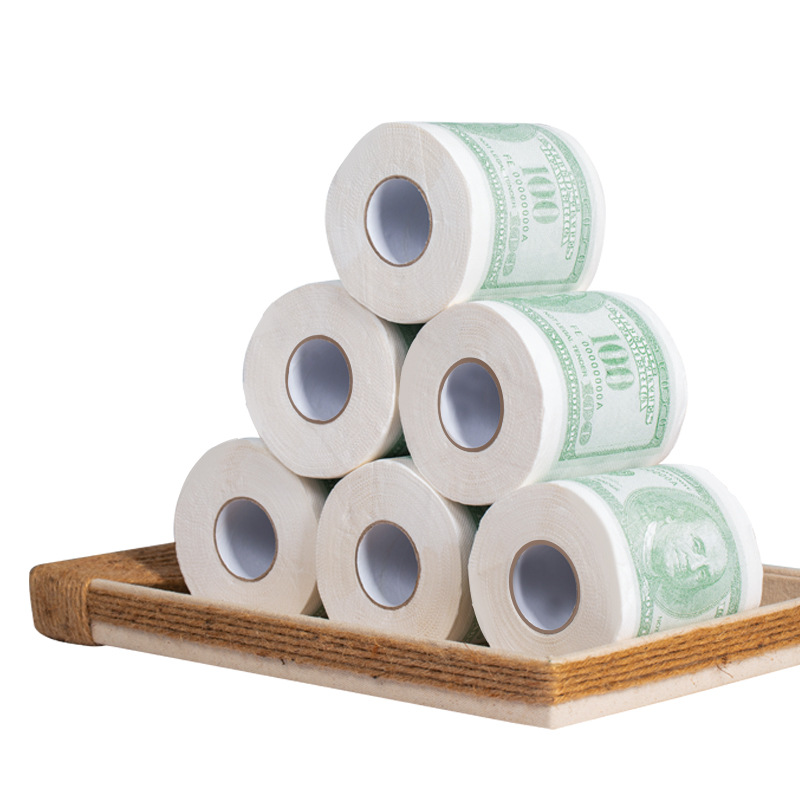 Papel higiénico de la factura del dólar estadounidense