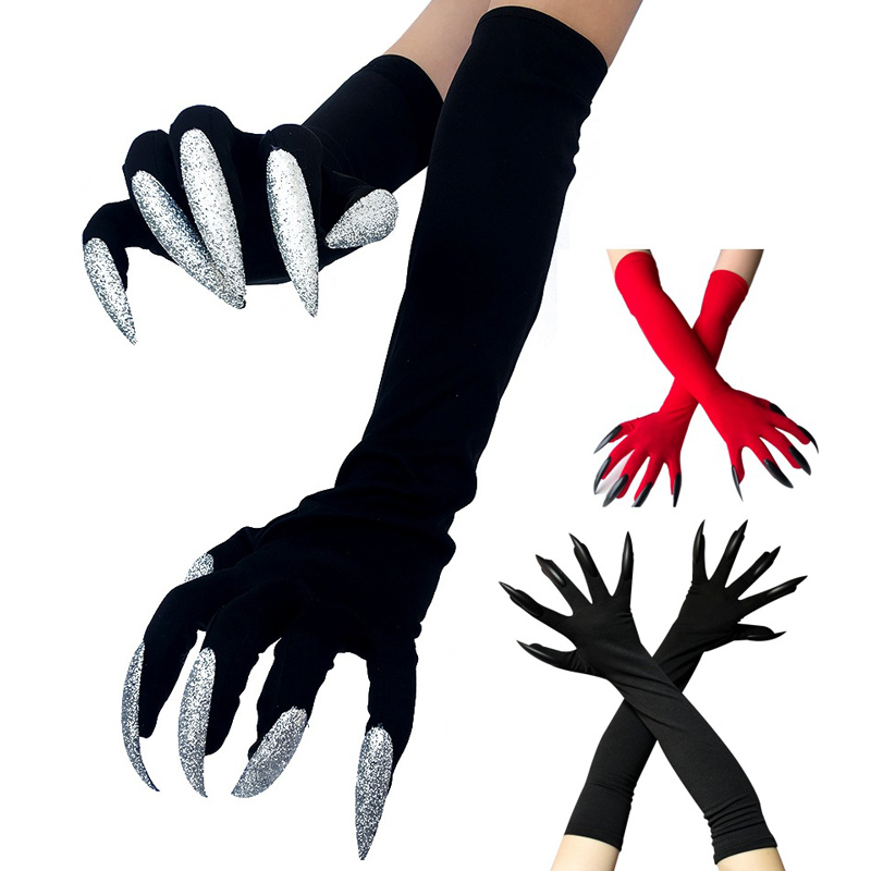 Guantes de bruja con uñas largas